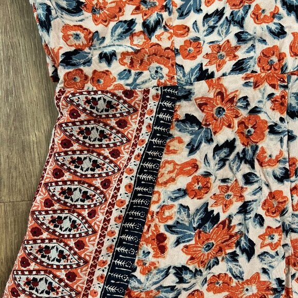 Free People Floral Tie Waist Ruffle Short Surf Date Jumpsuit Romper Sz 0 - Picture 5 of 15